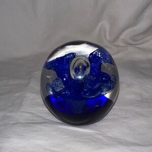 Blue Glass Art Sphere